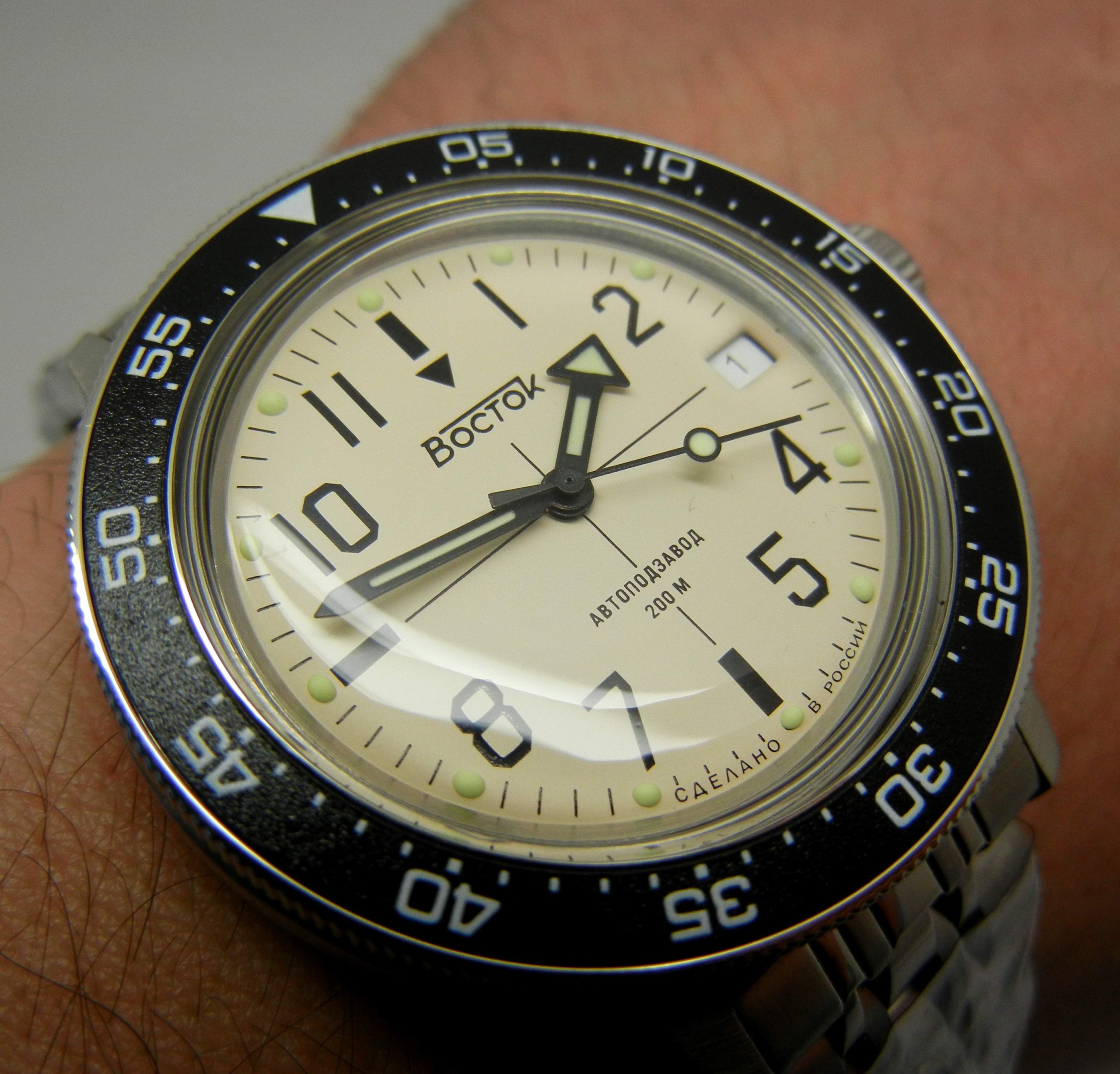 VOSTOK Scuba Dude Amphibian Automatic Self-Winding Russian Diver Wrist  Watch WR 200 m |Fashion Business Casual Men's Watches Mode 並行輸入品 