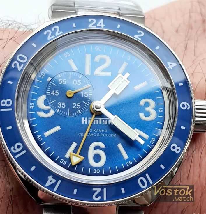 Vostok Neptune NEPTUN Amphibian Wristwatch Self-Winding Diver Amphibia  Wrist Watch GMT 24H 20 ATM 96073A