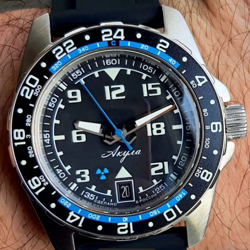 New Vostok Amphibian Limit Vostok Amphibian Sapphire Shark Arkhangelsk Watch 88039V